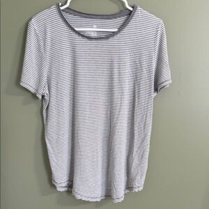 SO Gray and White Striped Tee
